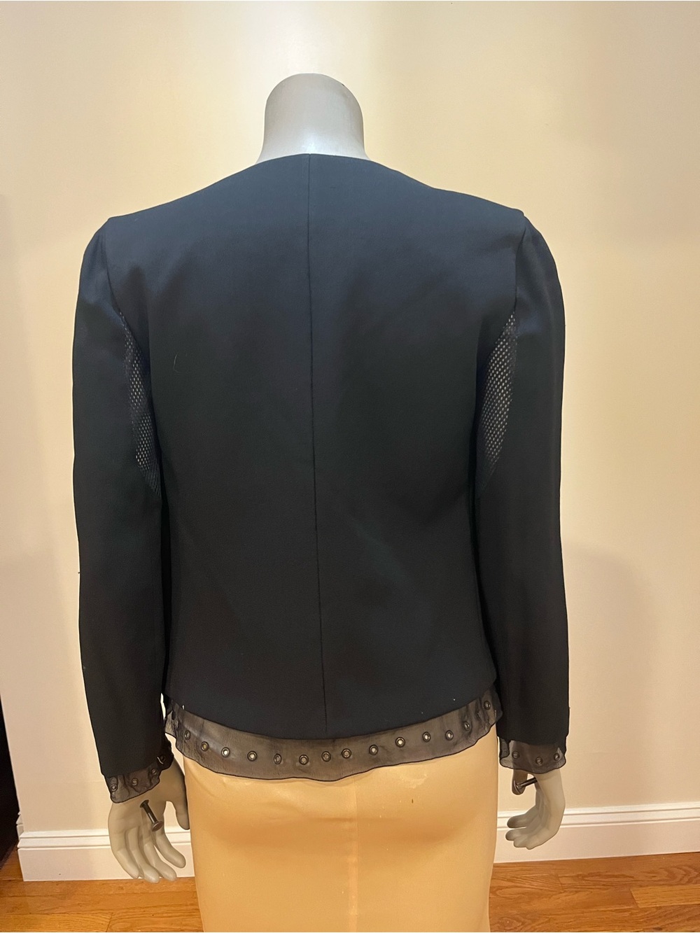 Vintage Prada Runway Silk Jacket Eyelet Trim - Picture 7 of 15